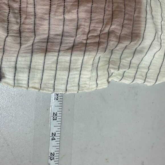 Joie‎ Striped Top Gauzy Fringe Tie Peasant Boho SS Shirt Small White Black - Picture 6 of 11